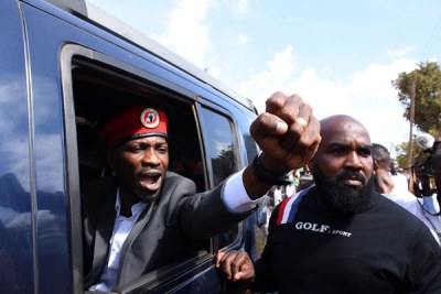 MP Robert Kyagulanyi, also known as Bobi Wine, meets supporters in Lira Town on January 8, 2020 (file photo).