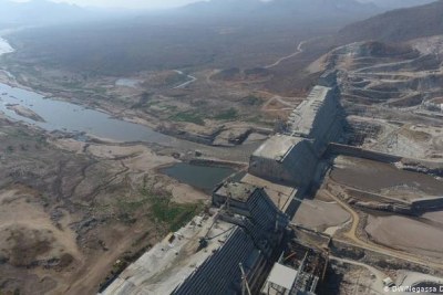 An aerial photo of the Grand Ethiopian Renaissance Dam (file photo).