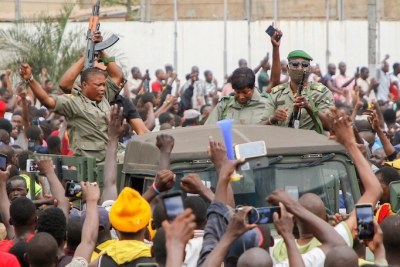 Protesters in Bamako opposed to President Ibrahim Boubacar Keita of Mali welcome his outster in a military takeover.