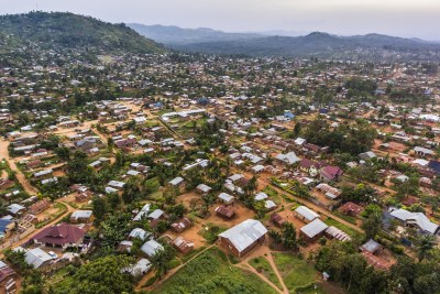 An aerial view of Beni, North Kivu region, Democratic Republic of Congo in January 2019.