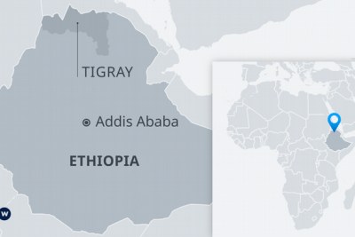 A map showing the Tigray region of Ethiopia.