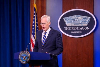 Acting Defense Secretary Christopher C. Miller announcing the draw down of U.S. forces in Afghanistan and Iraq by Jan. 15, 2021 at the Pentagon. Miller, who made a quick visit to Mogadishu on November 27, is expected to approve the withdrawal of the approximately 700 American forces now in Somalia.