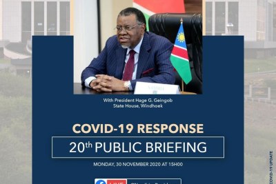 Presidential Covid-19 Briefing in Namibia