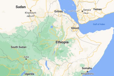 Map showing Sudan and its neighbors.