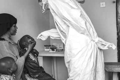 A family is being tested for COVID-19 in Nigeria.