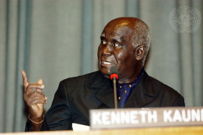 Kenneth Kaunda, First President of the Republic of Zambia, at a ceremony marking the fortieth anniversary of Africa Day in New York in 2003.