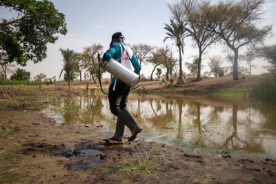 MSF teams treating the different water points in the village of Ara in the commune of Bandé in the department of Magaria in south of Niger - since June 2021, we launched water treatment activities in 15 villages in the commune of Bandé in Magaria, south of Niger, to prevent the development of the mosquito larvae into full grown mosquitoes aiming at decreasing the malaria cases (file photo).