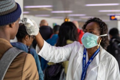 Passenger screening at Maya Maya international airport in Brazzaville, Congo (file photo).