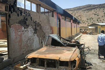 The primary school in Erebti, Ethiopia, was bombed and destroyed during clashes between the TPLF and local militia in 2022.