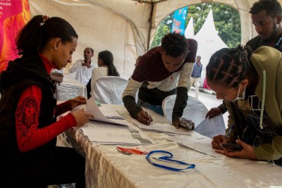 The career expo created the space for graduates’ class of 2022 to meet potential employers and submit their CVs for opportunities