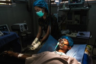 Treating a patient with a fungal infection (file photo).