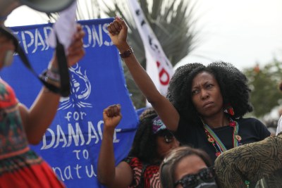 Activists at the COP27 climate talks in Sharm el-Sheikh, Egypt.
