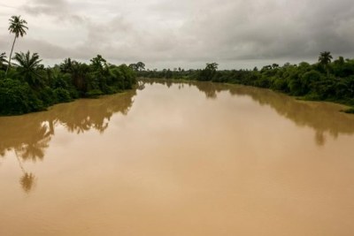 A polluted water in Ghana as a result of illegal mining activities in the country (file photo)