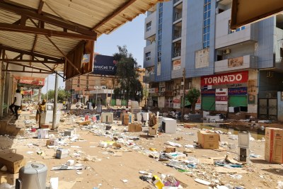 El Hurriya Street in Khartoum as fighting, looting, and shortages wreck the city (file photo).