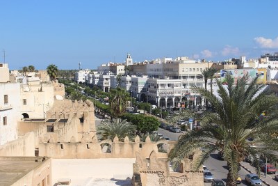 Une vue panoramique depuis une tour d'observation de la Casbah de Sfax en 2017.