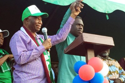 President Joseph Boakai on the campaign trail in 2023.