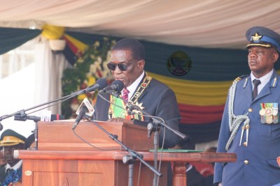 President Emmerson Mnangagwa at his inauguration ceremony, September 4, 2023.