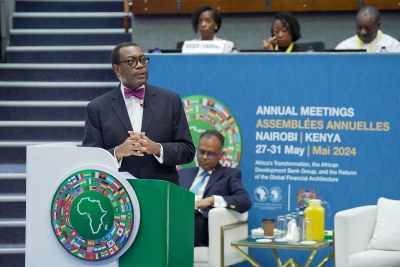African Development Bank president Akinwumi Adesina addressing the meeting of the Bureau of the Boards of Governors at the opening of the Bank’s 59th Annual Meetings being held in Nairobi, Kenya.