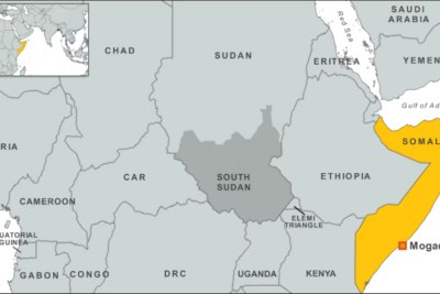 Somalia on map.