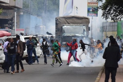 Thousands of demonstrators hit the streets to protest against the proposed Finance Bill being debated in Parliament.