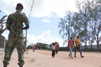 Mozambican military forces present in the Palma district in the troubled Cabo Delgado province