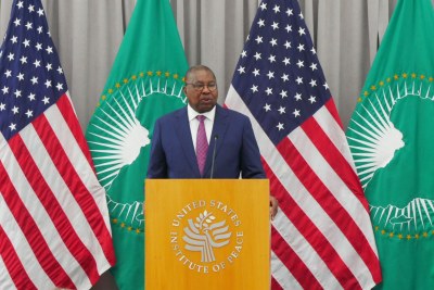 Albert Muchanga, the African Union Commissioner for Economic Development, Tourism, Trade and Mining addressing the AGOA Private Sector Forum in Washington, DC.