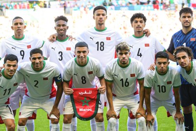 Équipe marocaine olympique de football, lors de la demi-finale des J.O de Paris 2024.