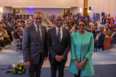Dr Faustine Engelbert Ndugulile of Tanzania (middle) was nominated as the next director for the WHO African Region.