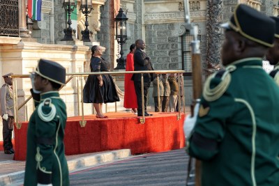 President Cyril Ramaphosa at Parliamentary Precinct ahead of addressing South Africans during the State of the Nation Address (SONA) in February 2025.