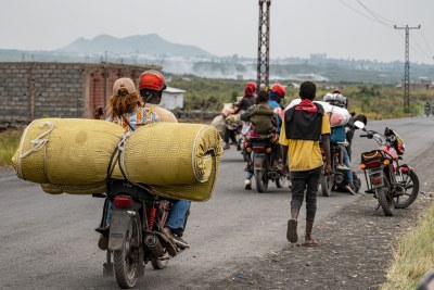 People fleeing fighting in the eastern DRC