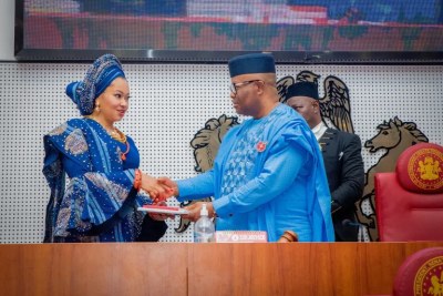 Natasha Akpoti-Uduaghan of the PDP when she was sworn in as a senator representing Kogi Central.