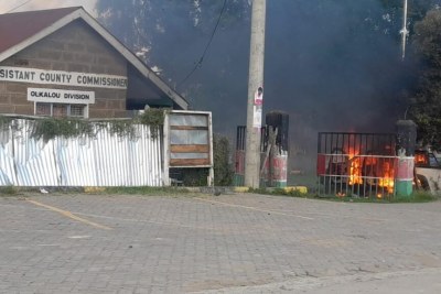 Ol Kalou Divisional headquarters was torched during genZ protests on June 25, 2025.