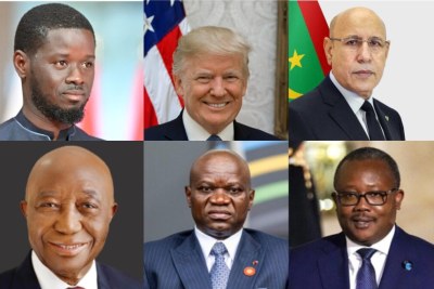 Les chefs d'État du Gabon, de la Guinée-Bissau, du Libéria, de la Mauritanie et du Sénégal seront accueillis le 9 juillet à la Maison-Blanche pour un déjeuner et des échanges sur les relations économiques entre les États-Unis et leurs pays respectifs.