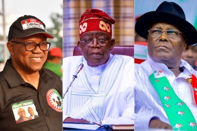 Peter Obi, President Bola Tinubu and Atiku Abubakar.