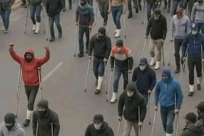 Former Deputy President Rigathi Gachagua shared an AI-generated photo showing dozens of people walking on crutches in response to President Ruto's directive. Ruto told police: “Anybody torching and destroying another person’s business should be shot in the feet and taken to the hospital pending court appearance.