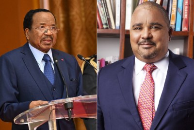 Paul Biya, Président du Cameroun (g) et Joshua Osih, Président du Social Democrtic Front (SDF)