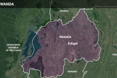 Rwanda on the map.