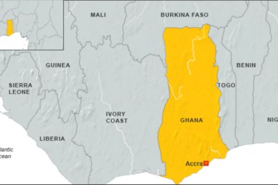Ghana on map.