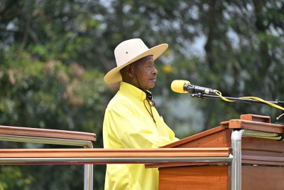 President Yoweri Museveni on the campaign trail ahead of the January 15 presidential election.