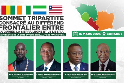 Sommet lundi à Conakry sur les tensions aux frontières du Liberia, de la Sierra Leone et de la Guinée