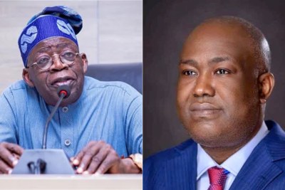 President Bola Ahmed Tinubu (left) and Dr Gbenga Hashim, presidential aspirant on the platform of the Peoples Democratic Party (PDP).