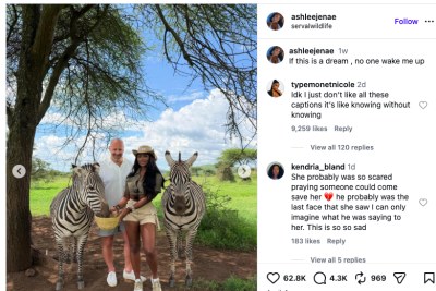 Ashly Robinson and her partner in Zanzibar.