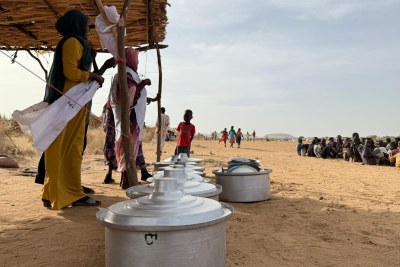 A community kitchen prepares food in the town of Tawila, which has become a hub for people escaping RSF attacks in El Fasher and surrounding displacement camps.