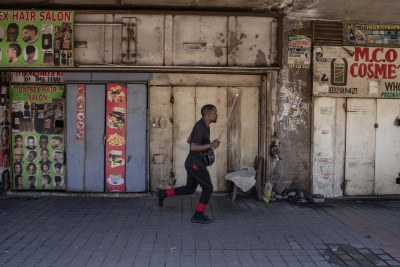 A protester smashed his stick against closed shops in a largely immigrant neighbourhood in Johannesburg. About a thousand people came from various groupings, including ActionSA and the MK Party, to support the anti-immigrant protest.