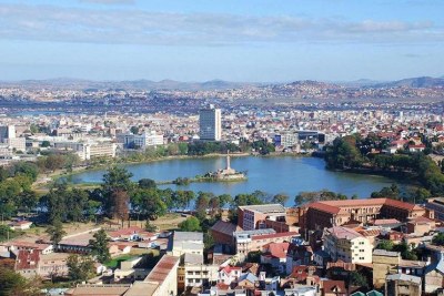 Lake Anosy in Central Antananarivo, the capital of Madagascar.